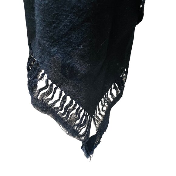 Vintage Black & Red Embroidered Fringe Poncho One Size Fits‎ All READ - Picture 4 of 6